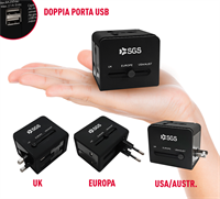 Adattatore Universale da viaggio con Doppia presa USB