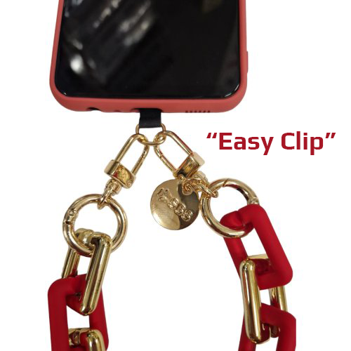 Bracciale 30 cm Catena Rosso E Oro Per Smartphone